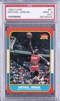 1986/87 Fleer #57 Michael Jordan Rookie Card - PSA MINT 9 (OC)